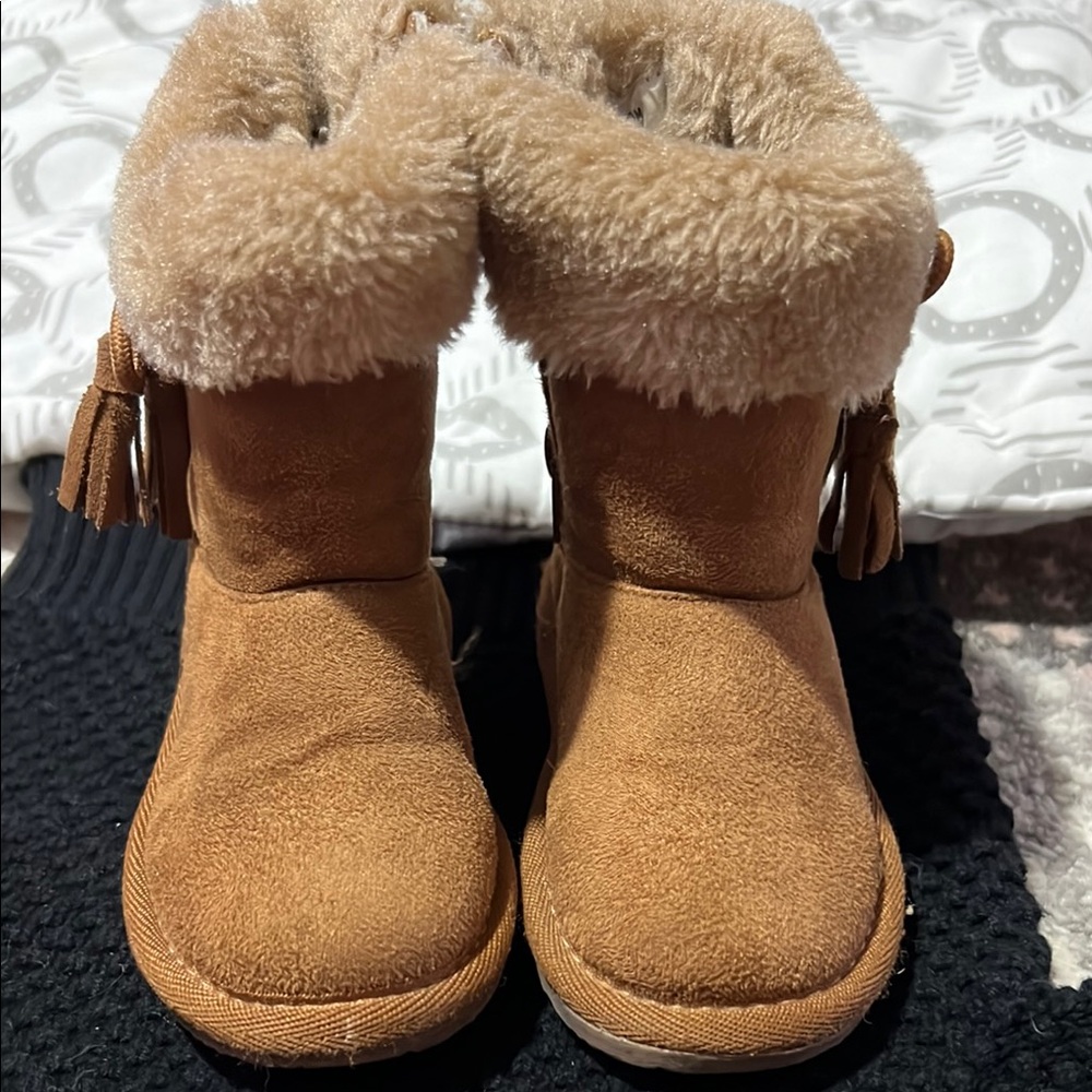 Hot Cakes Tan Cozy Boots with Plush Lining